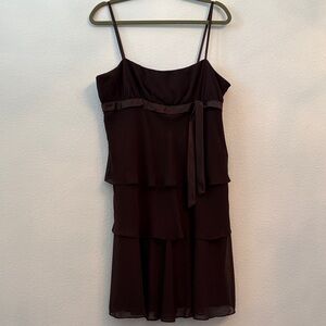 Tiered Spaghetti Strap Dress in Deep Brown